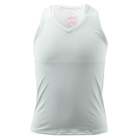 Lucky In Love V-Neck Cutout Girls Tennis Tank Top