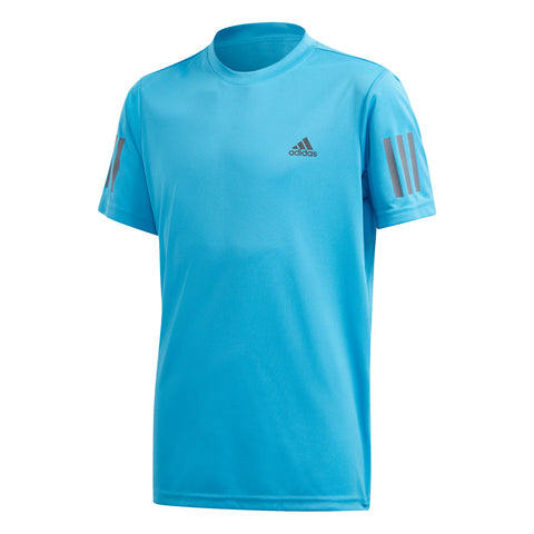 Adidas 3-Stripes Club Blue Boys Short Sleeve Crew Tennis Shirt