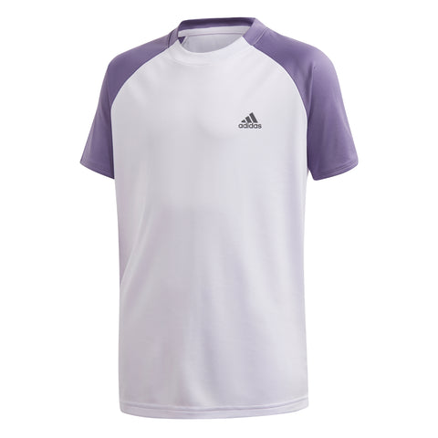 Adidas Club Purple Boys Short Sleeve Crew Tennis Shirt