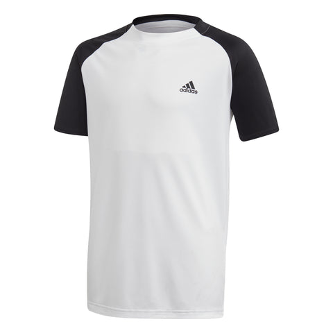 Adidas Club White Boys Short Sleeve Crew Tennis Shirt