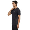 Adidas HEAT.RDY Color Block Black Mens Short Sleeve Crew Tennis Shirt