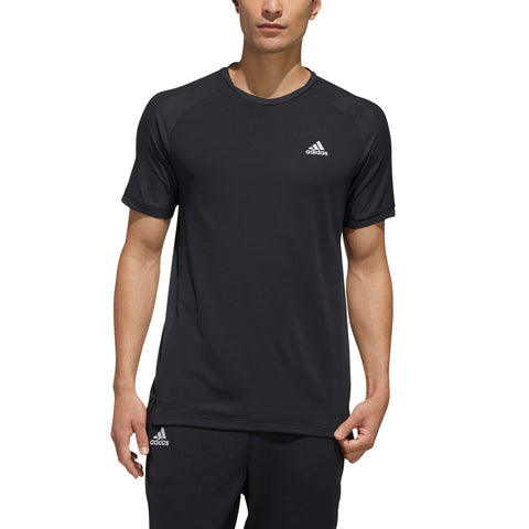 Adidas HEAT.RDY Color Block Black Mens Short Sleeve Crew Tennis Shirt