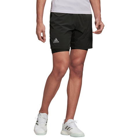 Adidas 2n1 HEAT.RDY Black 7in Mens Tennis Shorts