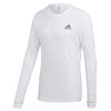 Adidas HEAT.RDY White Mens Long Sleeve Crew Tennis Shirt