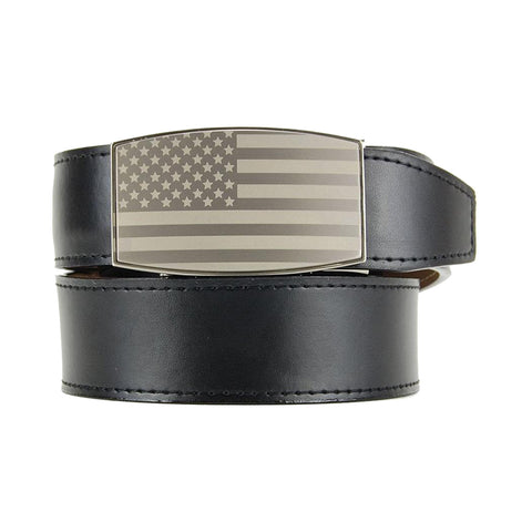 Nexbelt USA Heritage Pewter Aston Black Mens Belt