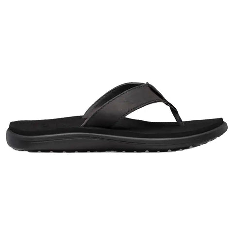 Teva Voya Black Leather Womens Flip Flops