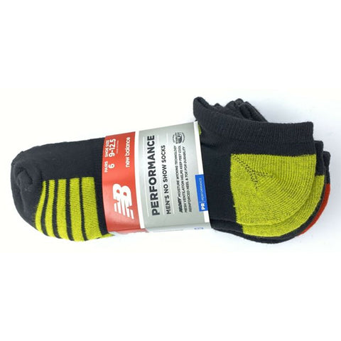 New Balance Performance 6 Pack Mens No Show Tennis Socks