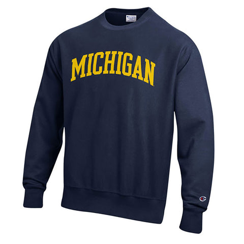 Champion UofM Rev Weave Mens Crewneck Sweatshirt